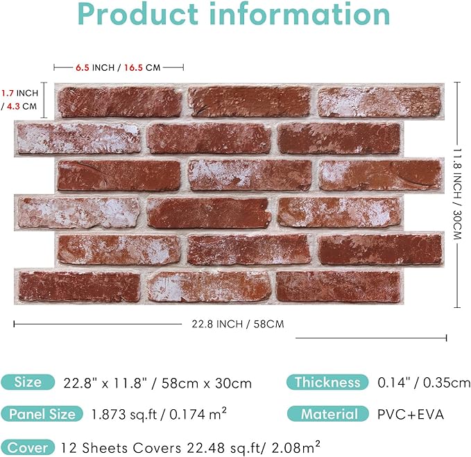Commomy Faux Brick 3D Wall Panels - Image 6