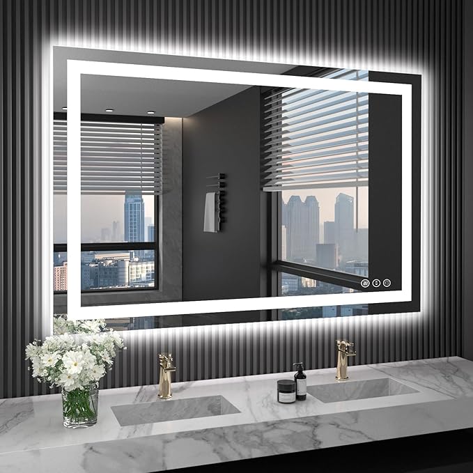 LOAAO 48X36 LED Bathroom Mirror by LOAAO