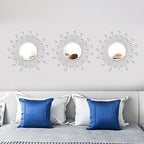 3 Pack Metal Mirrors for Wall Sunburst Wall Mirrors Home Décor Decorative - Image 4