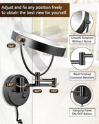 ALHAKIN 9" Wall Mounted Lighted Makeup Mirror, Large Double Sided 1X/10X - Image 7