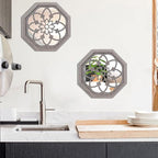 ZOLAPI 2 PCS Octagon Wall-Mounted Mirrors, Vintage Farmhouse Mirror - Image 4