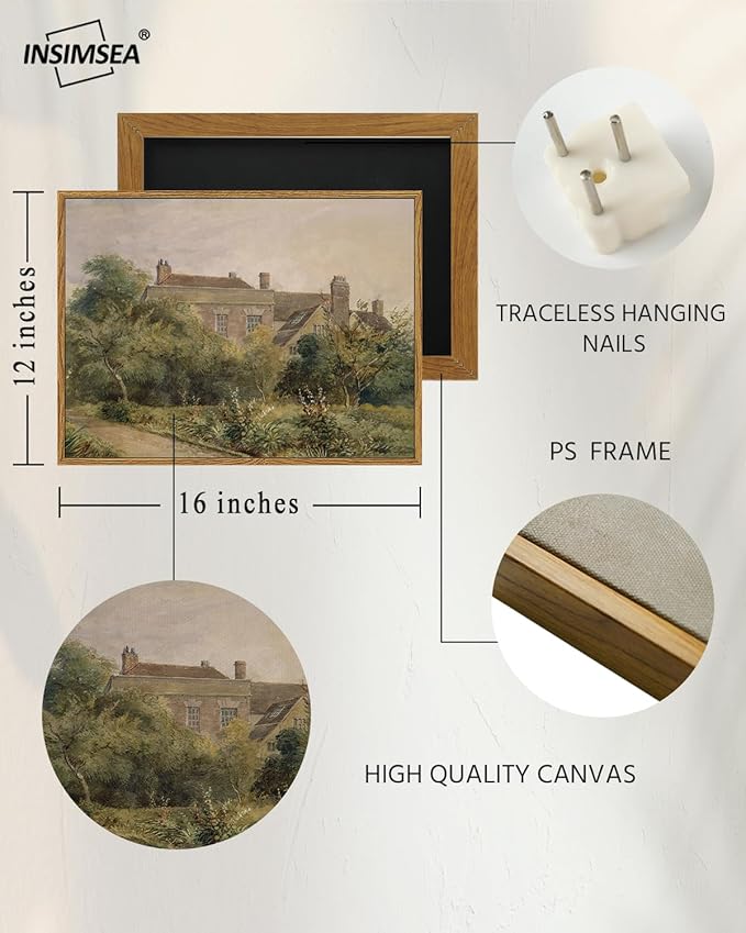 InSimSea Framed Canvas Wall Art Vintage Decor, Home Decor Classical Scenery - Image 4