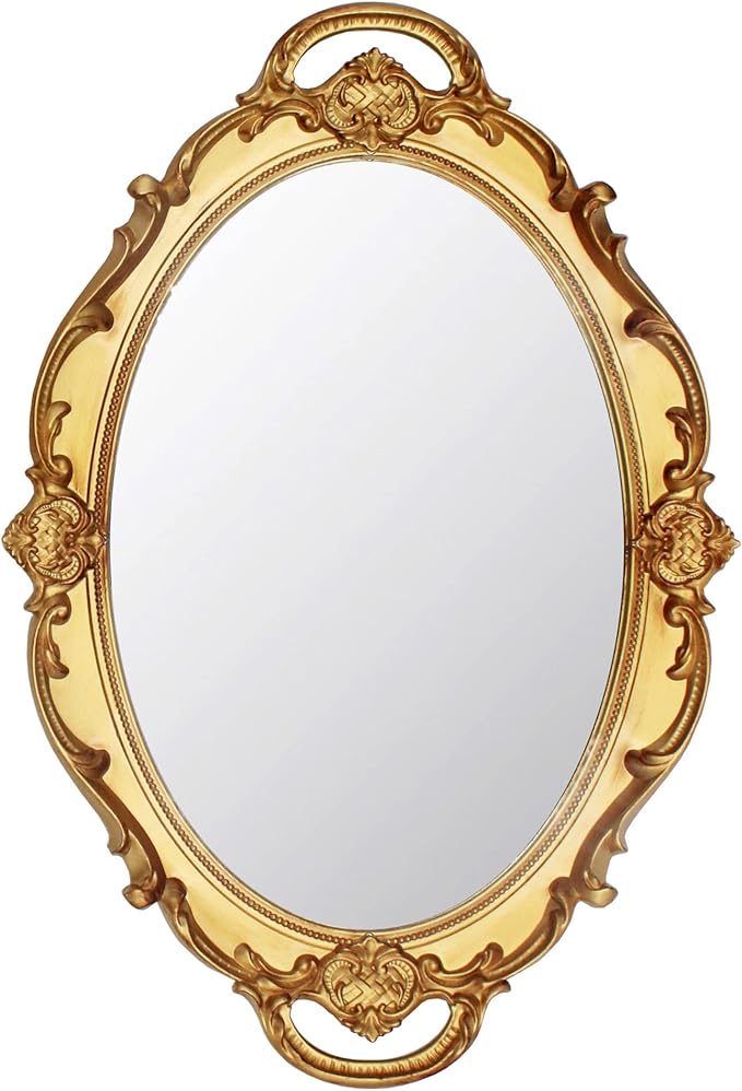 Eaoundm 14.5 x 10 inchs Smallest Oval Antique Decorative Wall Mirror Vintage by Eaoundm