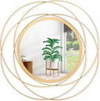 Mirrors for Wall Gold Circular Art Classic Metal Iron Frame Wall Mirror Decor by HLFMVWE