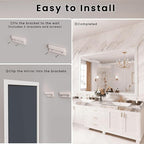 Amorho Bathroom Mirror, 55x40 Inch White Framed Bathroom Mirrors - Image 7