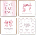 LARTSFRO Coquette Pink Bow Jesus Wall Art Decor Posters, Light Pink Bow by Unknown