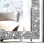 2 Piece Wall Mirrors, Crush Diamond Wall Décor Silver Decorative Mirrors - Image 2