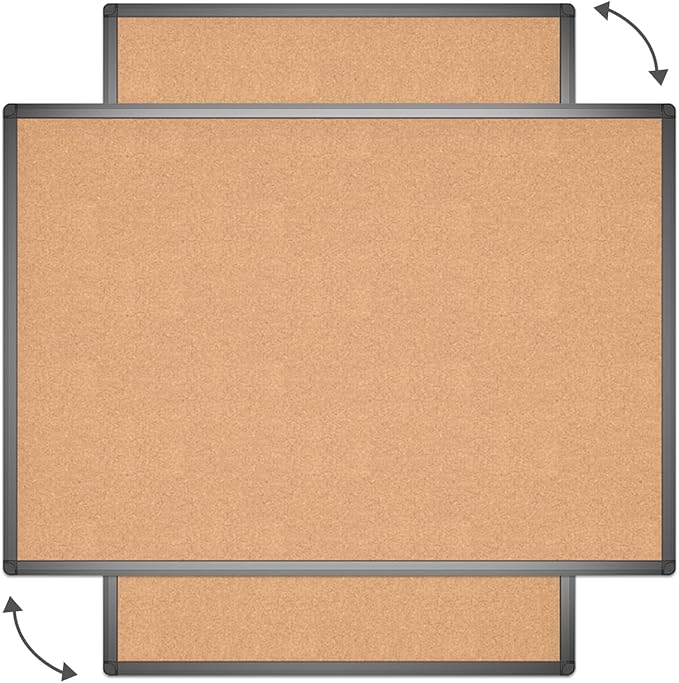 VIZ-PRO Cork Notice Board, 36 X 24 Inches, Cork Bulletin Board - Image 3