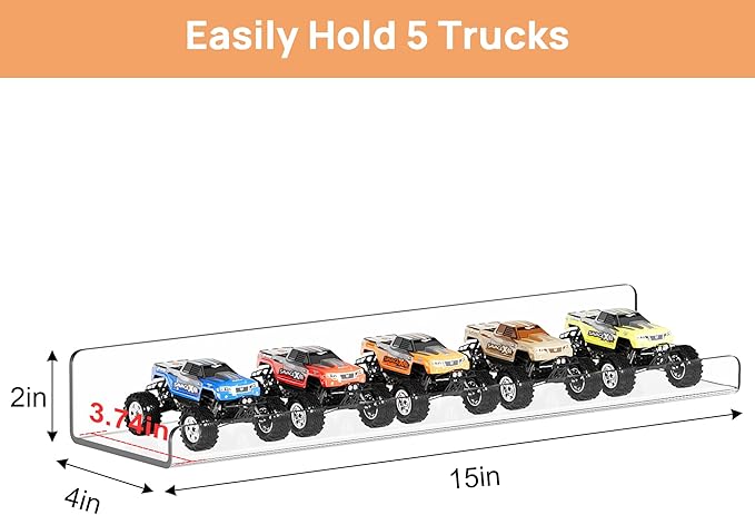 upsimples 12 Pack Acrylic Shelves Wall Organizer and Storage, Toy Cars - Image 3