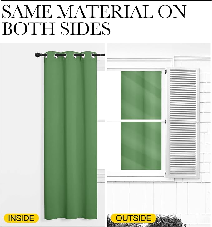 NICETOWN Froest Green Blackout Curtains 54 inches Length - Image 5