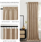 NICETOWN Beige Velvet Curtains 144" Length - Image 5