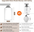 Brushed Nickel 4-Light Bathroom Light Fixtures, Classic Wall Light Fixture - Image 4