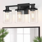 DORESshop 17 Inch Bathroom Light Fixtures, 3-Light Black Bathroom Lighting by DORESshop