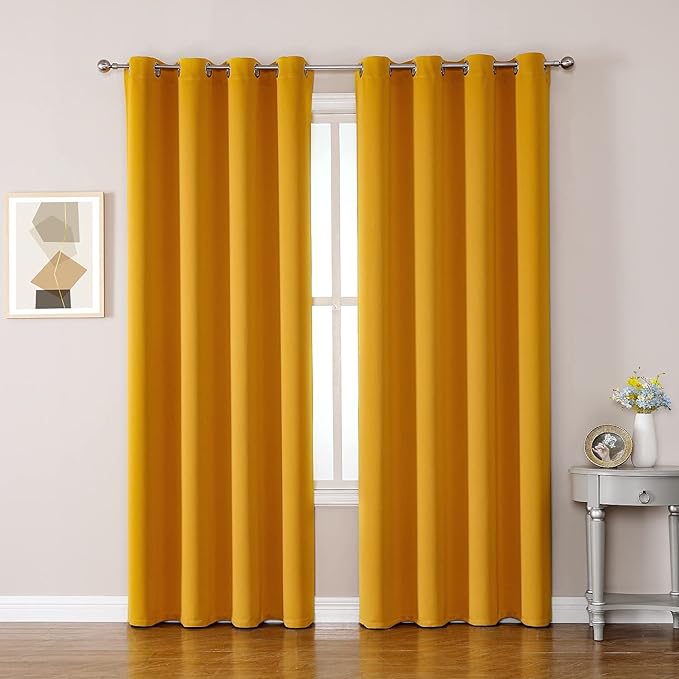 ChrisDowa Room Darkening Curtains 90 Inches Long 2 Panels Set by ChrisDowa