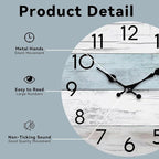 KECYET Wall Clock Silent Non-Ticking Wooden Clocks Battery Operated 12 Inch - Image 3