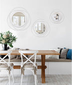 White Round Wall-Mounted Mirrors Wire Modern Metal Frame Arts Mirrors Home - Image 6