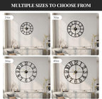 40 Inch Large Wall Clock, Silent Non-Ticking Battery Operated Black Metal Wall - Image 7