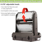 Dusk to Dawn 120W Rotatable LED Wall Pack Light, 5000K 16800LM 600-800W HPS/HID - Image 4