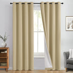 Yakamok 100% Blackout Curtain Panels 84 inches Cold and Light Blocking Drapes by Yakamok