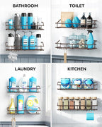 Nieifi Shower Caddy Shelf Storage Rack Adhesive Without Drilling Stainless Steel - Image 8