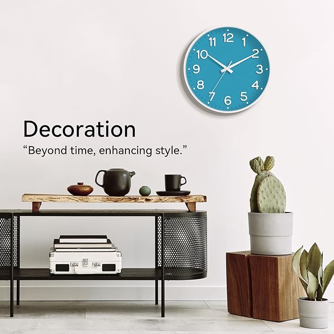 Roymnie Wall Clock, 10 Inch Silent Wall Clocks Battery Operated-Modern Non - Image 5