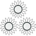 3 Pack Metal Mirrors for Wall Sunburst Wall Mirrors Home Décor Decorative by Uaussi