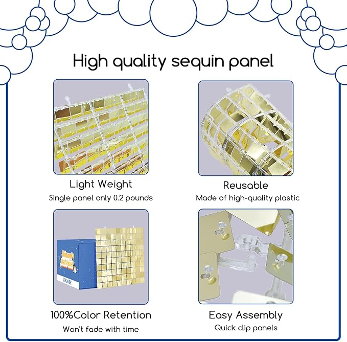 COKAOBE Black Shimmer Wall Backdrop, Photo Backdrops - Image 3