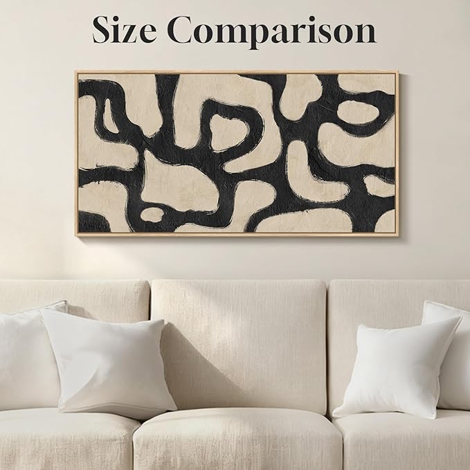 Framed Abstract Neutral Horizontal Wall Art - Image 7