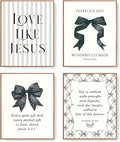 LARTSFRO Coquette Black Bow Jesus Wall Art Decor Posters, Inspirational Bible by Unknown