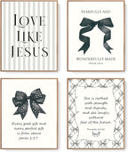 LARTSFRO Coquette Black Bow Jesus Wall Art Decor Posters, Inspirational Bible by Unknown