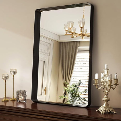 36x24 Inch Black Bathroom Mirror - Image 2