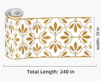 FLFK Wallpaper Border Gold and White Patterns Peel and Stick Wall Border Self - Image 2