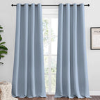 NICETOWN Vintage Blue Blackout Curtains 96 inches Length by NICETOWN