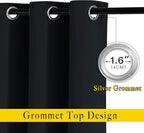 NICETOWN Black Out Dooway Curtain 80 inches Long, Grommet Thermal Insulated - Image 2