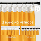 MIULEE Yellow Back Tab Blackout Curtains 84 Inch Length 2 Panels Set - Image 3