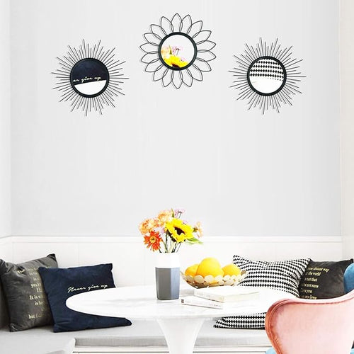 3 Pack Metal Mirrors for Wall Sunburst Wall Mirrors Home Décor Decorative - Image 2