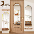 Rowjut Full Length Door Mirror, Wall Mounted Wall & 48"X14"Arched Behind Door - Image 5