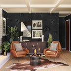 Black Peel and Stick Wallpaper 118inL 17.7inW Black Silk Embossed Floral - Image 4