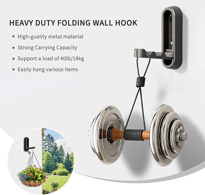 4PCS Foldable Wall Hooks, Flip Down Design - Image 3