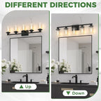 DORESshop Bathroom Light Fixtures, 5-Light Black Bathroom Lighting Fixtures - Image 7