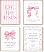 LARTSFRO Coquette Pink Bow Jesus Wall Art Decor Posters, Light Pink Bow by Unknown