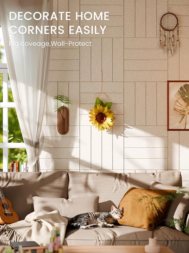 Bumusty Large Cork Board Alternative-48 x 36" Felt Bulletin Board Tiles - Image 4