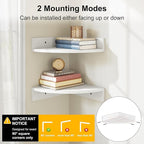 Alsonerbay White Corner Shelf Wall Mount, Rustic Wood Shelves - Image 4