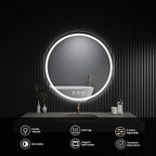 LED Bathroom Mirror 24 Inch Round Bathroom Mirror - Image 7