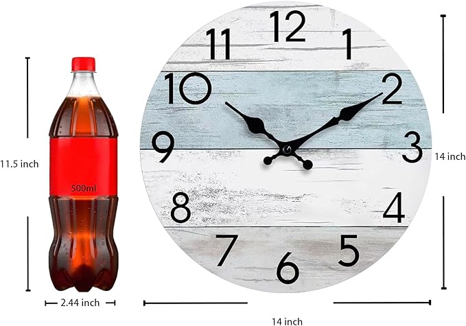 KECYET Wall Clock Silent Non-Ticking 14 Inch Battery Operated Country Large - Image 4