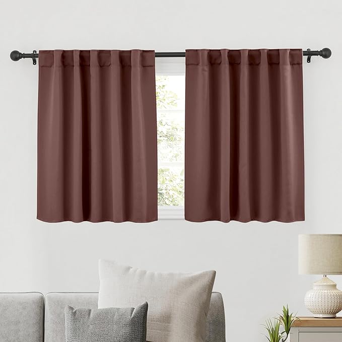 RYB HOME Blackout Curtains for Bedroom, Small Windows Shades Thermal Insulating by RYBHOME