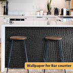Arthome 17"×393" Black Crocodile Peel and Stick Wallpaper, Charcoal Black - Image 3