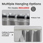 Room Divider Curtains for Ceiling Track Set, Back Tab Blackout Curtains Ceiling - Image 2