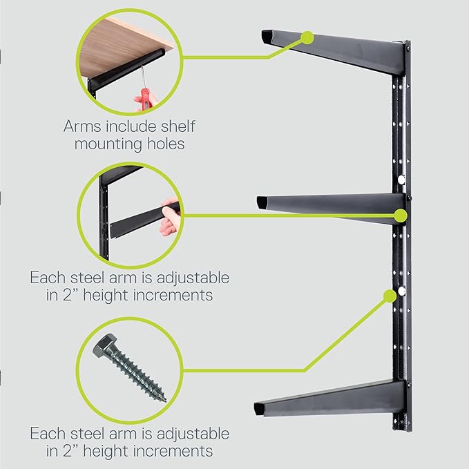 Minimalistic Black Shelf Brackets by Delta Cycle, Holds Up to 480 lbs, Modern - Image 4