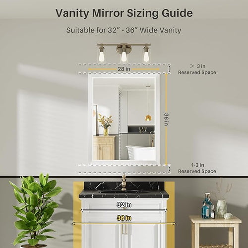 28x36 Inch White Bathroom Mirror - Image 2